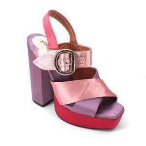 Jeffrey Campbell Elvina Chunky Satin Platform Sandals, Size 7